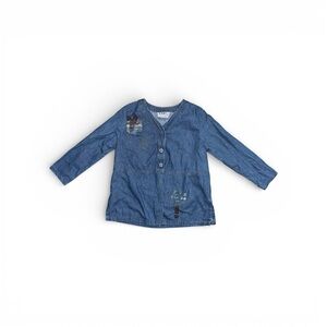 Vintage 100% Natural American Cotton HARI Blue Denim Shirt Womens Size M